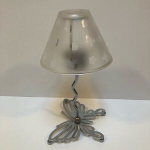 3/$20 Silver Butterfly 9” Tealight Candle Lamp EUC